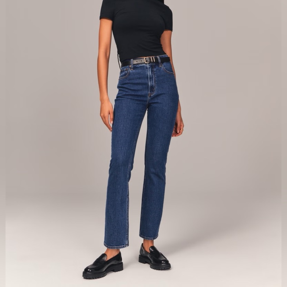 Abercrombie 34 18R Ultra High Rise Ankle Straight Jeans NWT
